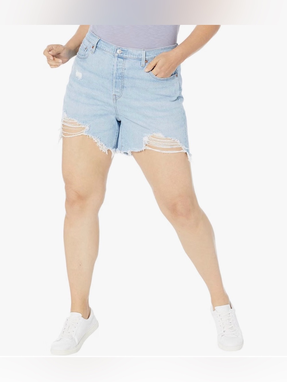 Levi's Womens Plus-Sized 501 Original Shorts Samba Oja Light Indigo Plus Size 16